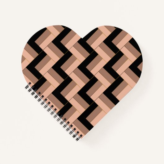 茶色のモチャ黒い幾何学長方形 ノートブック (正面)