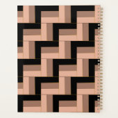 茶色のモチャ黒い幾何学長方形 プランナー手帳 (裏面)