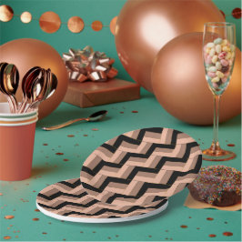 茶色のモチャ黒い幾何学長方形 ペーパープレート