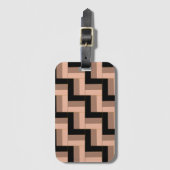 茶色のモチャ黒い幾何学長方形 ラゲッジタグ (正面縦)