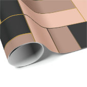 茶色のモチャ黒い幾何学長方形 ラッピングペーパー (ロールコーナー)