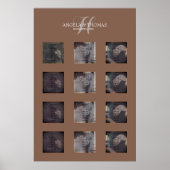 茶色のモノグラムの座席表 ポスター (正面)