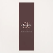 茶色のモノグラムイニシャル名 ヨガマット (正面)