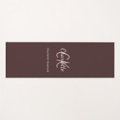 茶色のモノグラムイニシャル名 ヨガマット (正面(横))