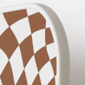 茶色のモノグラムヴィンテージ波形チェッ市松模様にカーボード ピックルボールラケット (左詳細)