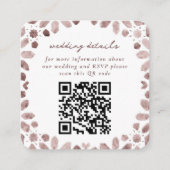 茶色のモロッコのタイル QR コード 結婚式 エンクロージャーカード (正面)