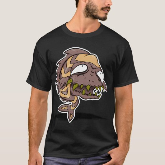 茶色のモンスター魚 Tシャツ (正面)