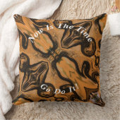 茶色のユニーク抽象芸術大理石液状 クッション (ブランケット)