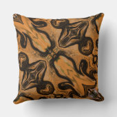 茶色のユニーク抽象芸術大理石液状 クッション (裏面)