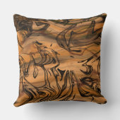 茶色のユニーク抽象芸術大理石液状 クッション (裏面)