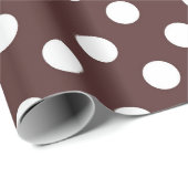 茶色のラッピング水玉模様に白い巨大な紙 ラッピングペーパー (ロールコーナー)