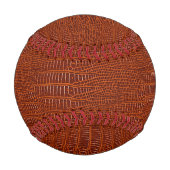 茶色のリアルなワニの皮の外観 野球ボール (裏面)