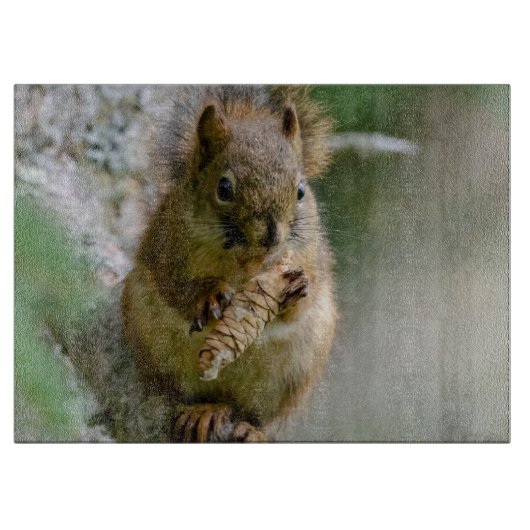 茶色のリス – アルバータの森林の野生動物 カッティングボード (正面)