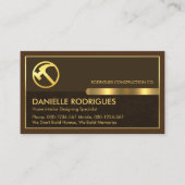 茶色のレイヤの金ゴールドツール金ゴールドフレーム 名刺 (正面)