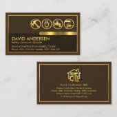 茶色のレイヤの金ゴールドツール金ゴールドフレーム 名刺 (正面/裏面)