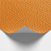 茶色のレザーのテクスチャがクローズアップ ラッピングペーパー (角)