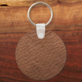 茶色のレザーのテクスチャ キーホルダー (正面)