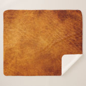 茶色のレザーのテクスチャ シェルパブランケット (正面(横))