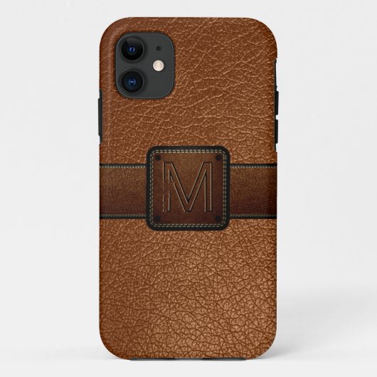 茶色のレザーは茶色に見えるラベル Case-Mate iPhoneケース (裏面)