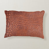 茶色のレザーテクスチャ背景テクスチャ、抽象芸術、a アクセントクッション (裏面)