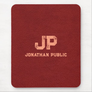 茶色のレザールックモノグラム動揺して垂直 マウスパッド