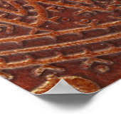 茶色のレザー、ツール付きフローラルパターン。 ポスター (角)