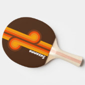 茶色のレトロループ（名前あり） 卓球ラケット (横)