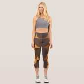 茶色のレトロ円 カプリレギンス (正面)