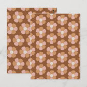 茶色のレトロ70s中性花 ポストカード (正面/裏面)