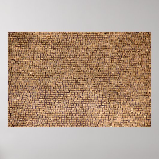 茶色のレンガのブロック ポスター (正面)