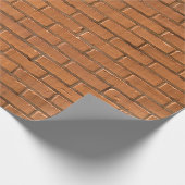 茶色のレンガ壁の写真をクローズアップ ラッピングペーパー (角)