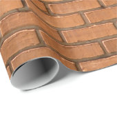 茶色のレンガ壁の写真をクローズアップ ラッピングペーパー (ロールコーナー)