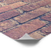 茶色のレンガ壁写真 ポスター (角)