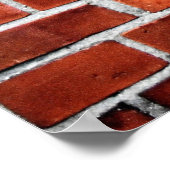 茶色のレンガ壁 ポスター (角)