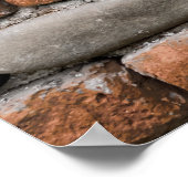 茶色のレンガ壁 ポスター (角)