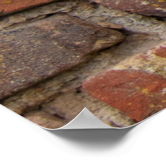 茶色のレンガ壁 ポスター (角)