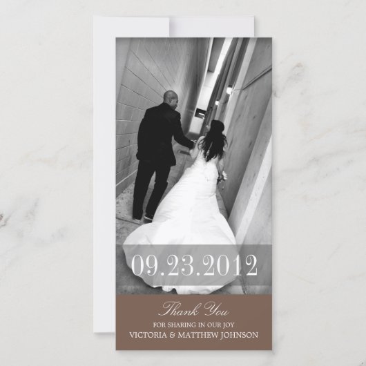 茶色のロマンス | 結婚サンキューカード サンキューカード (正面)