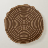 茶色のロ素朴グツリーリングや輪サークル枕 ラウンドクッション (裏面)