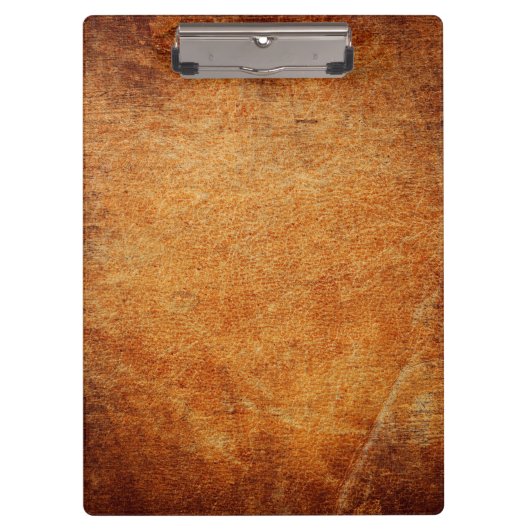 茶色のヴィンテージのシェードレザー クリップボード (正面)
