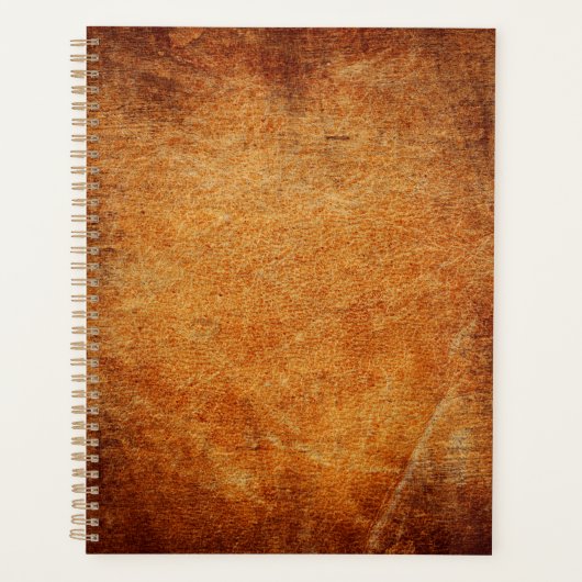 茶色のヴィンテージのシェードレザー プランナー手帳 (正面)