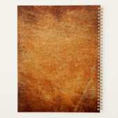 茶色のヴィンテージのシェードレザー プランナー手帳 (裏面)