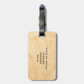 茶色のヴィンテージのタコのイラストレーション ラゲッジタグ (裏面縦)