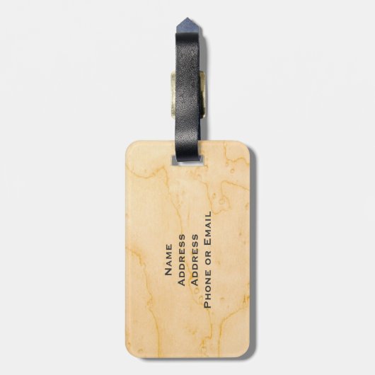 茶色のヴィンテージのタコのイラストレーション ラゲッジタグ (裏面縦)