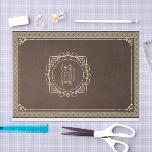 茶色のヴィンテージの影の本動揺して 薄葉紙 (クラフト)