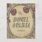 茶色のヴィンテージクラシック結婚式 プログラム (裏面)