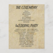 茶色のヴィンテージクラシック結婚式 プログラム (正面)