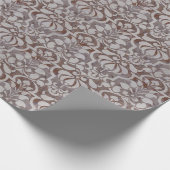 茶色のヴィンテージビクトリアンダマスクのシームレスなパターン ラッピングペーパー (角)