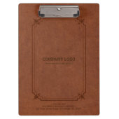 茶色のヴィンテージレザーとフレーム クリップボード (正面)