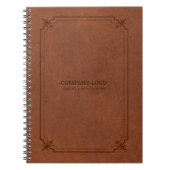 茶色のヴィンテージレザーとフレーム ノートブック (正面)