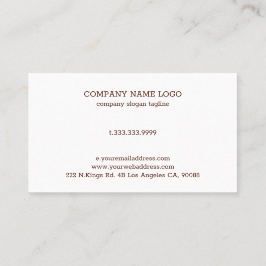 茶色のヴィンテージレザーのテクスチャ 名刺 (裏面)